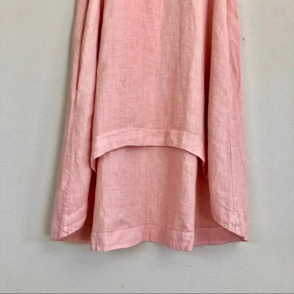 MAGIC LINEN Toscana 100% Linen Dress in Light Coral Pink ASO Meghan Markle